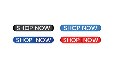 shop now button vector set, shop now button icon