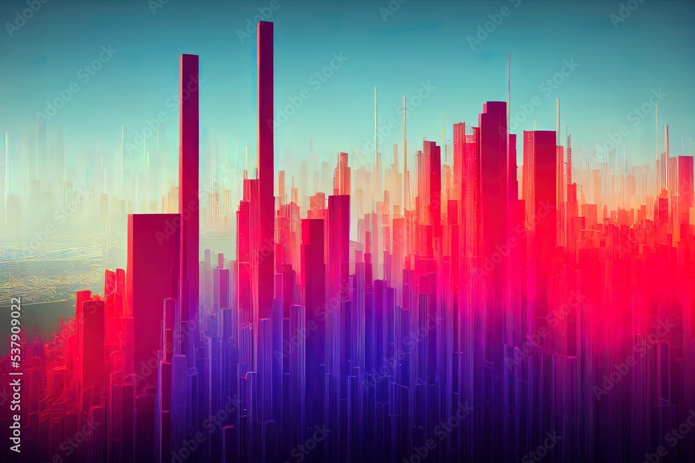 Poster smart city and abstract line and dot connect with gradient line design , big data connection technol