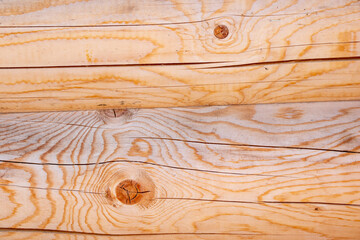 Wooden texture. Drawing on logs. Wooden background.