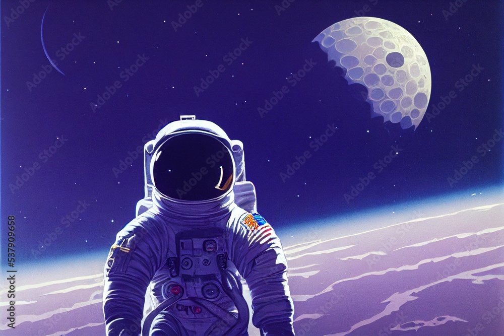 Aufkleber 3d rendering of an astronaut in the space