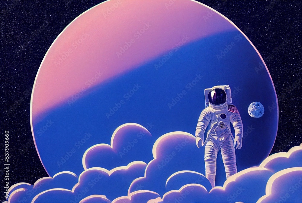 Aufkleber 3d rendering of an astronaut in the space