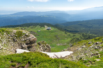 Fototapeta na wymiar Amazing Landscape of Rila Mountain near The Seven Rila Lakes, Bulgaria
