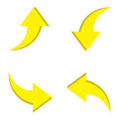 Curved arrow set: up, down, left, right.
