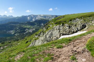Amazing Landscape of Rila Mountain near The Seven Rila Lakes, Bulgaria