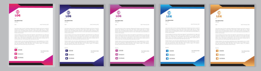 Professional Letterhead Template Set corporate modern letterhead design template with creative modern letter head design template for your project. letterhead, letter head, Business letterhead design