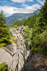 The chasm Gletscherschlucht over Grindelwald - Switzerland