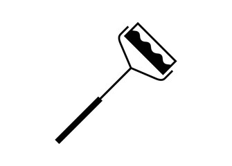 Paint roller. Simple illustration in black and white.