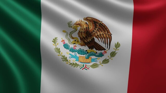 Mexican flag waving in the wind close up, national flag of Mexico waving in 3d, in 4k resolution. High quality 4k footage