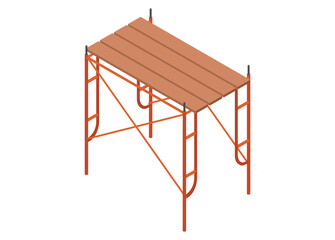 Scaffolding in isometric view. Simple flat illustration.