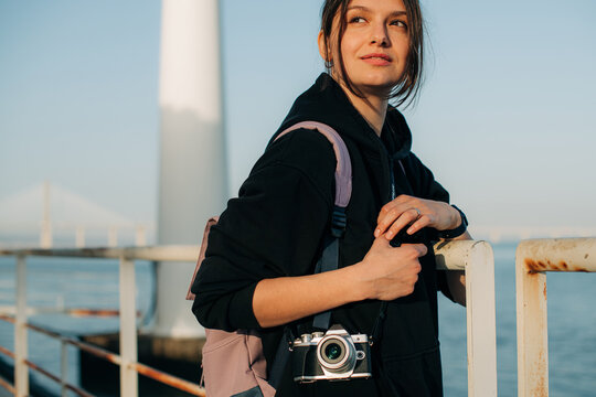 Portrait of a female tourist