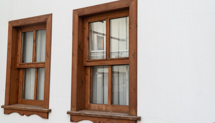 Traditional Turkish Safranbolu house. Ottoman architecture wooden house exterior