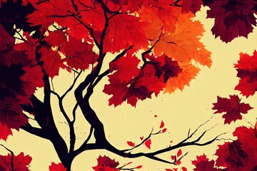 Illustration on an autumn theme Hello Autumn