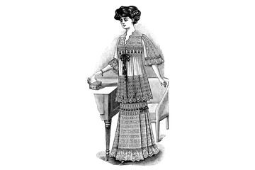 Fototapeta na wymiar Woman with a Fashion Clothing – Vintage Illustration