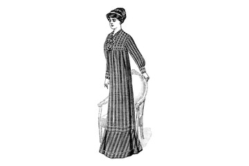 Woman with a Fashion Clothing – Vintage Illustration