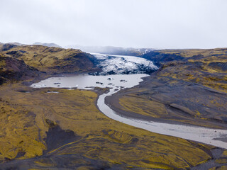 nice aerial shot,glacier iceland