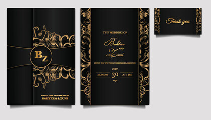 luxury wedding invitation card design set