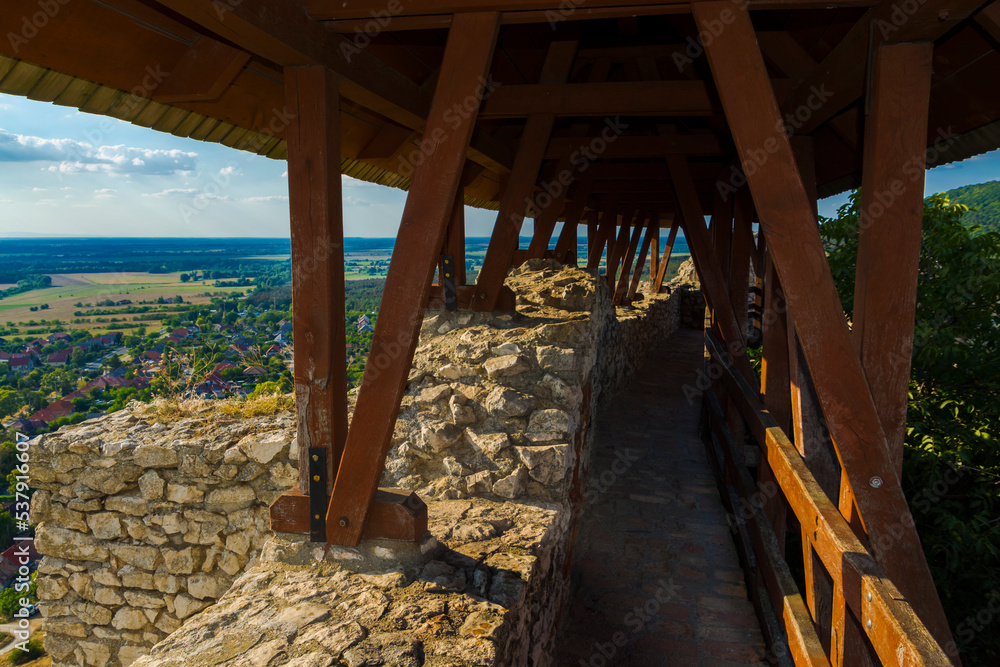 Wall mural wall of the fortress of sumeg in summer