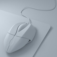 pc mouse design in monochrome color