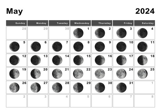 May 2024 Lunar calendar, Moon cycles
