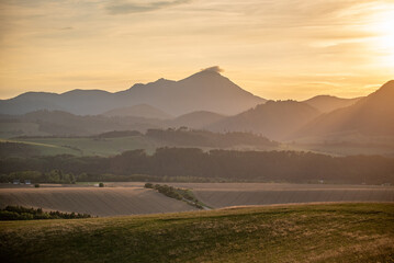 Sunset over the mountains, Choč, Liptov