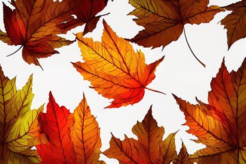 Fototapeta premium Leaf of autumn for autumn background design October fall leaves for season shirt print Eco decoration with plant for fair or market
