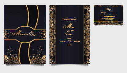 luxury Elegant wedding invitation card set