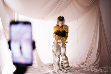 Performer creating dancing content 