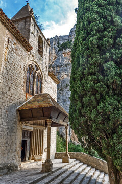 France. Moustiers-Sainte-Maries. The church Notre Dame de Beauvoir