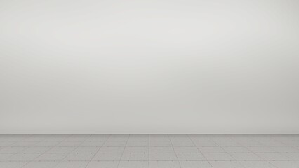 Empty display on floor tile bakcground concept. Blank product standing backdrop