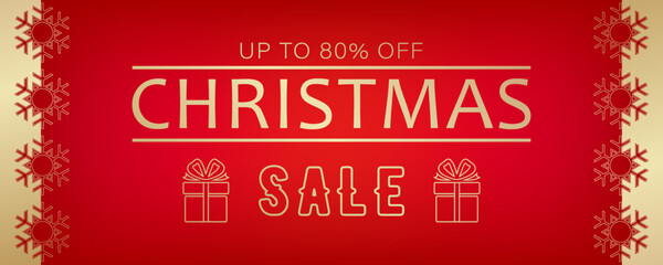 Holiday banner with golden text and frame for promotion, online or fashion advertising, social media, shop brochure or flyer, advert, sign, label, coupon or store poster for Christmas season sale.