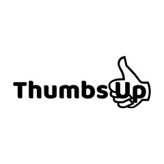 Thumbs up typography logo art.