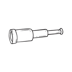 Hand drawn pirate Spyglass. Doodle sketch style. Vector illustration