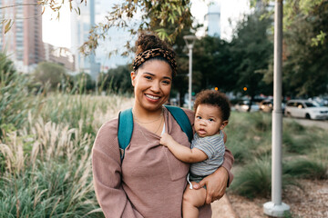 Mother and baby enjoying the outdoors