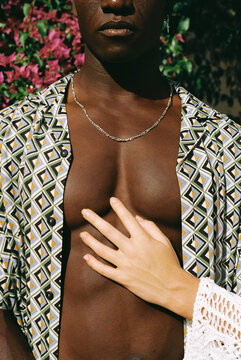 hand on chest
