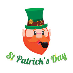 Isolated cute saint patrick day elf cartoon Vector