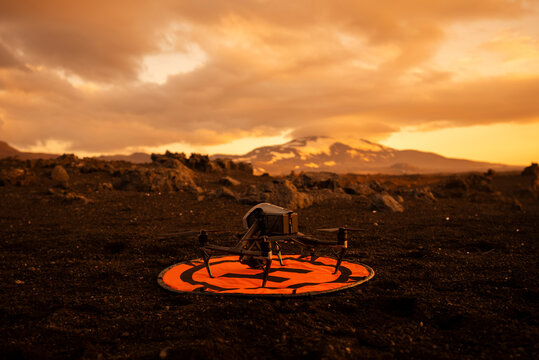 Drone preparing for planet exploration