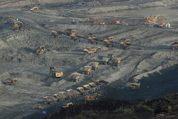 atmosphere of activity in a coal mine