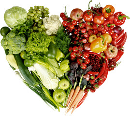 Assortment fresh and healthy vegetables isolated over white