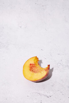 Peach cut in half