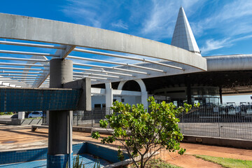 Marilia, Sao Paulo, Brazil, April 17, 2015. Facade of the Marília Bus Terminal, in the center-west...