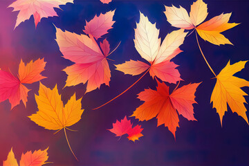 Naklejka na ściany i meble Autumn leaves maple autumn background