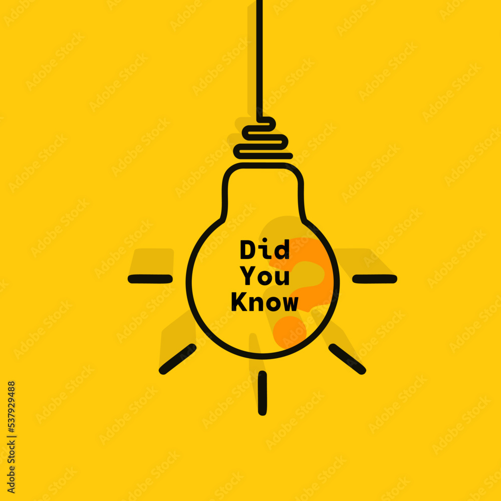 Poster did you know circle message bubble with light bulb emblem. banner design for business and advertisin