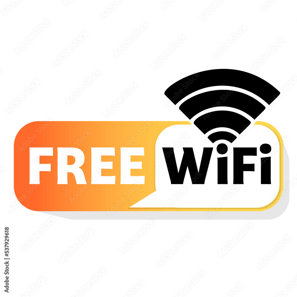 Poster free wifi icon symbol. vector wifi sign with wave signal icon on white background