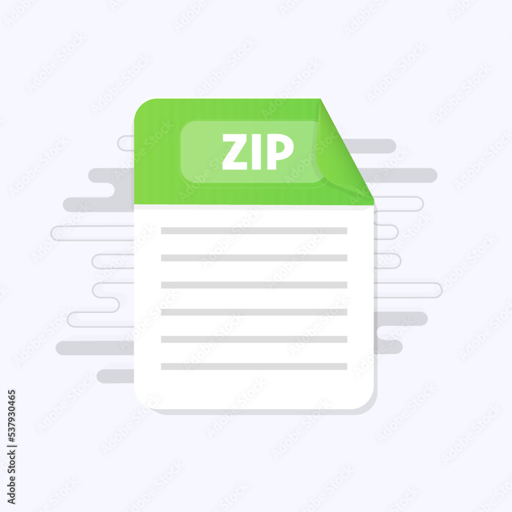 Poster zip file icon. flat design graphic illustration. vector zip icon