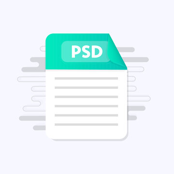 PSD file icon. Flat design graphic illustration. Vector PSD icon