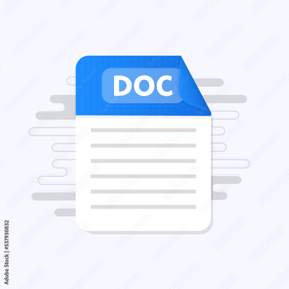 Poster doc file icon. flat design graphic illustration. vector docicon