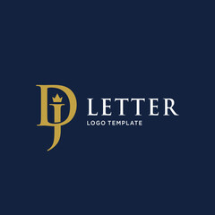 elegant initial JD with crown logo vector, Creative Lettering Logo Vector Illustration.