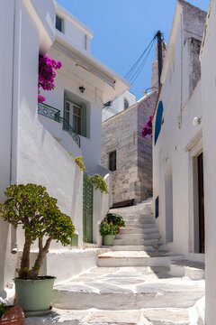 Typical Narrow Street In Greece Islands