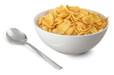 Bowl of cereal with a spoon, breakfast concept - Powered by Adobe