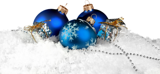 Christmas balls in snowflakes on background